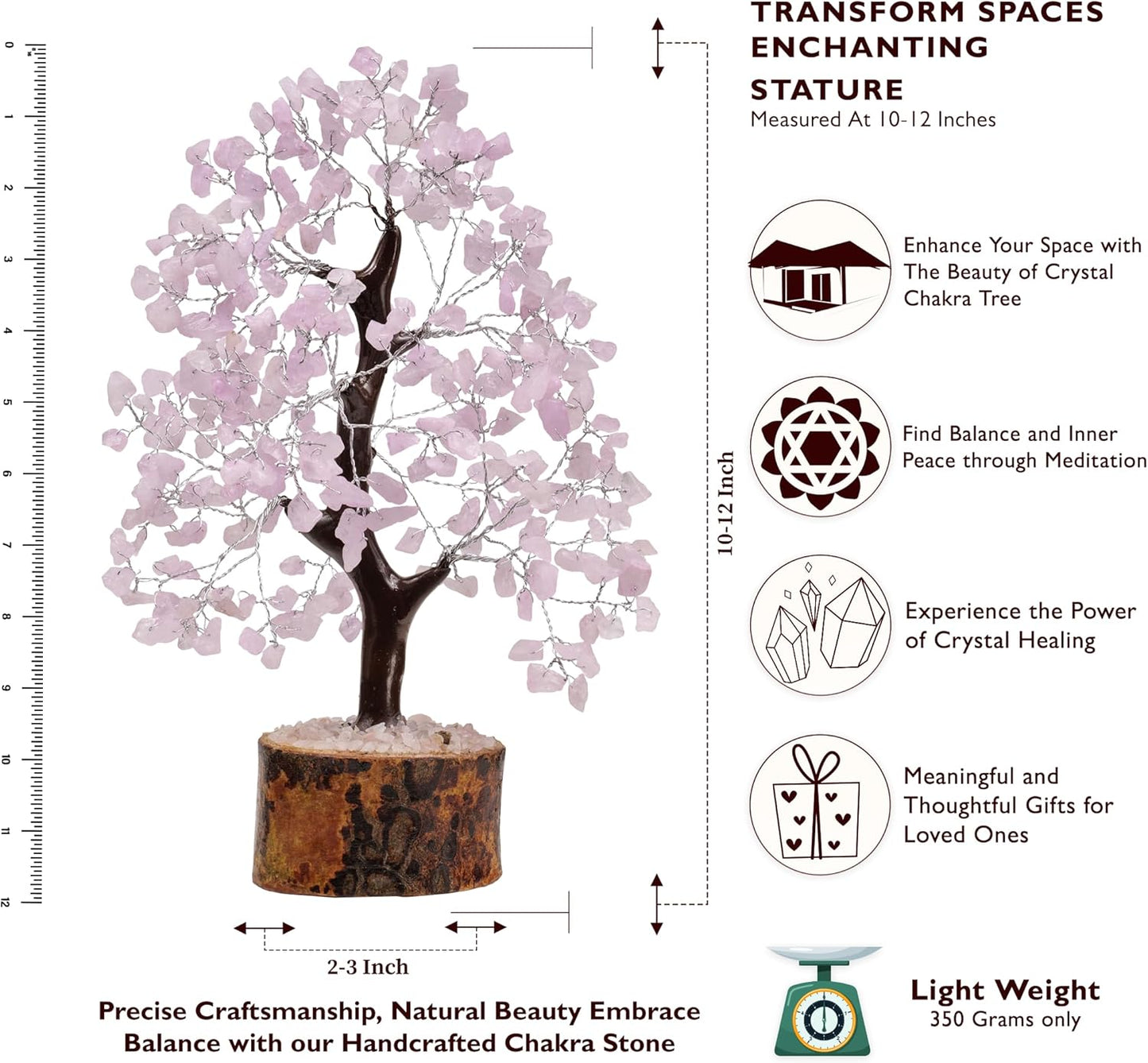 Rose Quartz Tree - Feng Shui Tree, Crystal Tree of Life, Rose Quarts Crystals, Rose Quartz Decor, Crystal Home Decor - Chakra Tree, Spiritual Gifts