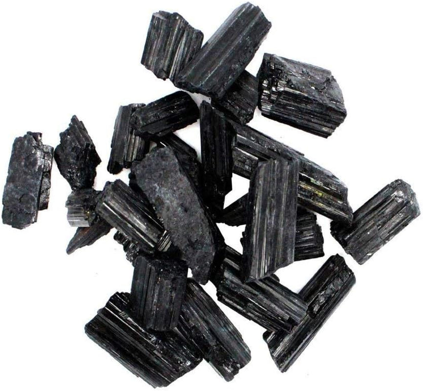 1/2 Lb Rough Black Tourmaline Crystals - Raw Natural Black Tourmaline Stones Bulk - Crystal Healing - Cabbing Cutting Lapidary Tumbling and Polishing