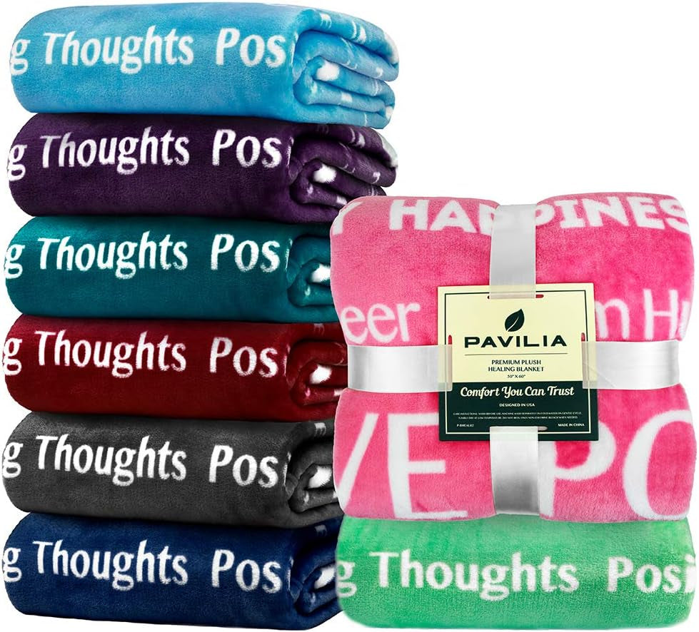 Healing Blanket Fleece, Get Well Soon Gift, Soft Hug Compassion Throw Blanket for Women Men, Comfort Caring Inspirational Patient Gift, Positive Thoughts Prayer Love Throw, 50X60 Red