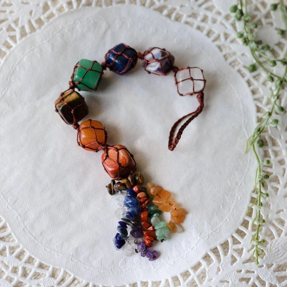 7 Chakra Raw Stone Hanging – Energetic and Spiritual Properties
