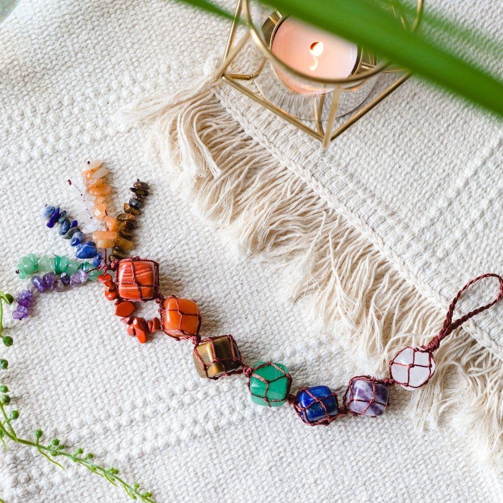 7 Chakra Raw Stone Hanging – Energetic and Spiritual Properties