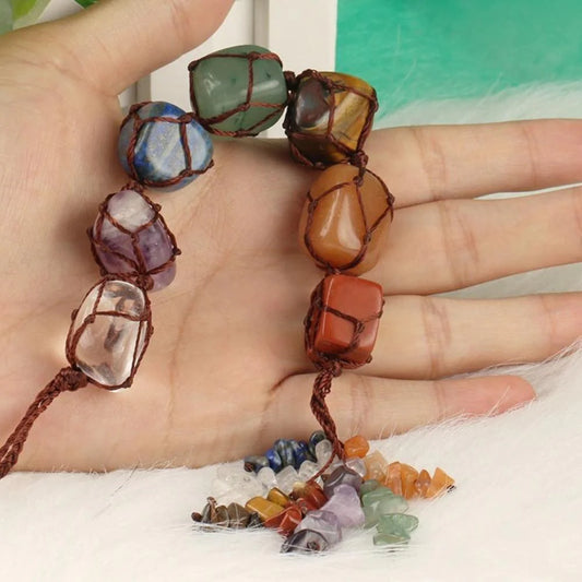 7 Chakra Raw Stone Hanging – Energetic and Spiritual Properties
