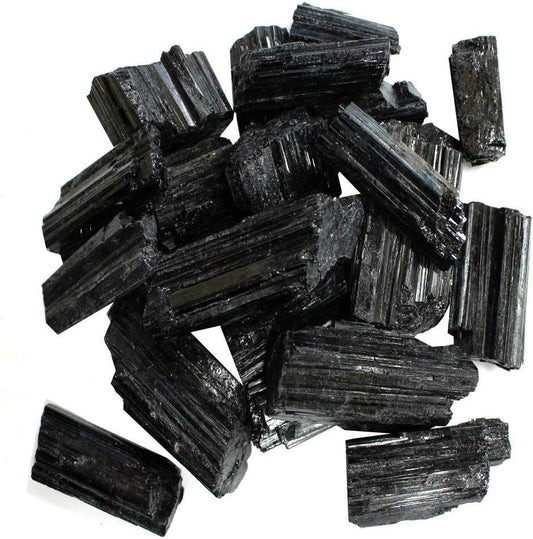 1/2 Lb Rough Black Tourmaline Crystals - Raw Natural Black Tourmaline Stones Bulk - Crystal Healing - Cabbing Cutting Lapidary Tumbling and Polishing