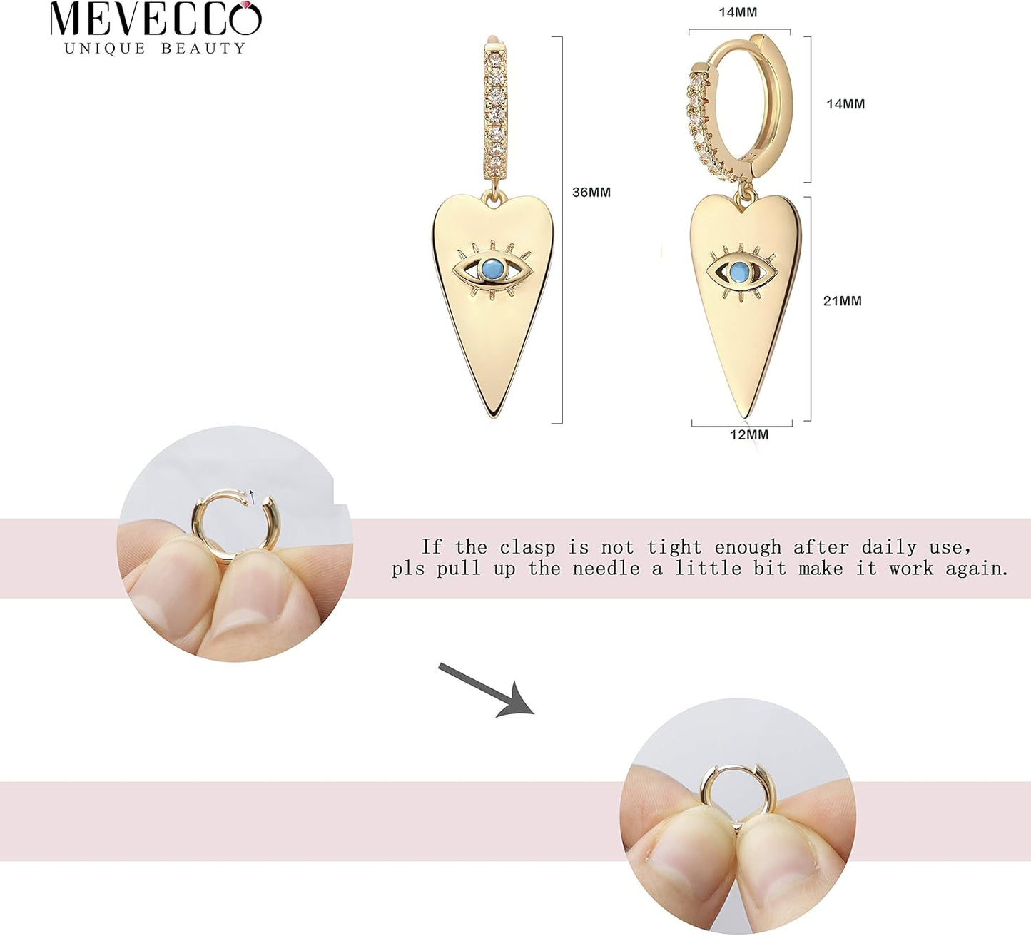 Gold Dainty Dangle Hoop Earrings for Women 14K Gold Plated Delicate Cute Geometric Triangle Cone Dangle Earrings