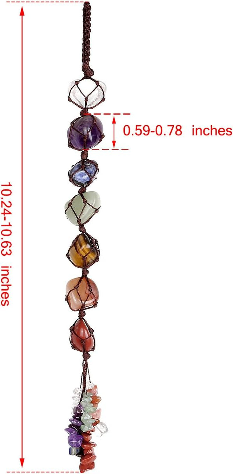 Car Decor Chakra Hanging Decoration Gemstones Healing Crystals Home Indoor Hanging Ornament for Good Luck,Yoga Meditation, Protection (7 Chakra)