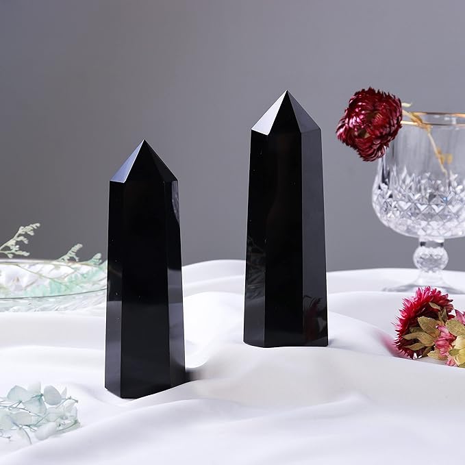 Obsidian Healing Crystal Prism Wand