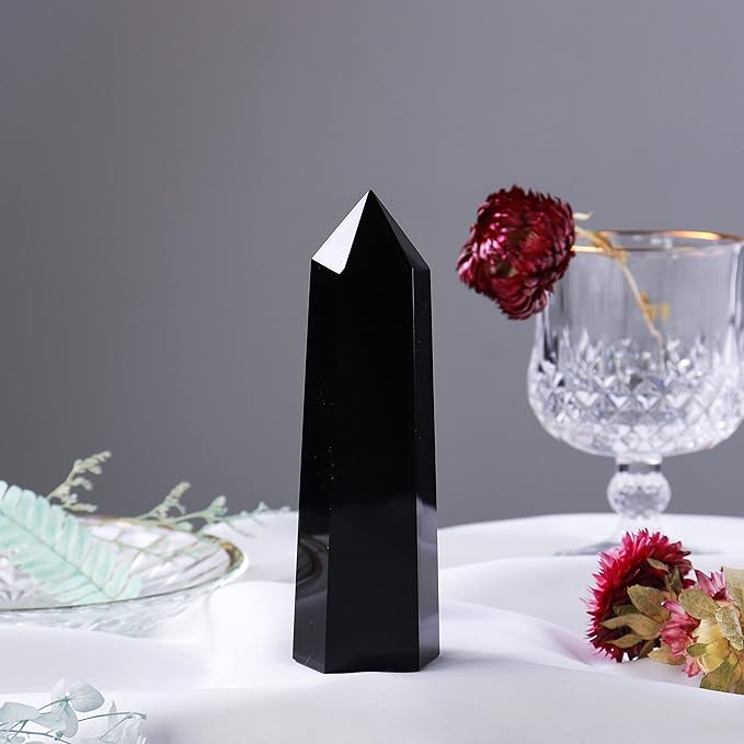 Obsidian Healing Crystal Prism Wand