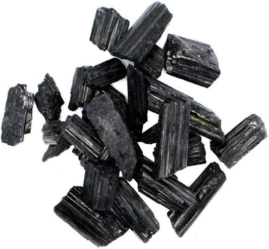 1/2 Lb Rough Black Tourmaline Crystals - Raw Natural Black Tourmaline Stones Bulk - Crystal Healing - Cabbing Cutting Lapidary Tumbling and Polishing
