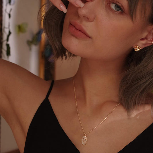 Gold Dainty Evil Eye Necklace for Women 18K Gold Plated Cute Delicate Solitaire Cubic Zirconia Boho Protection Evil Eye Minimalist Simple Necklace