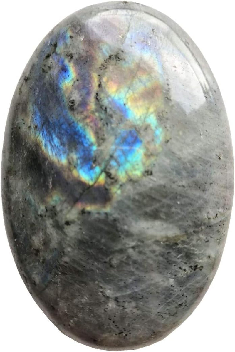 Natural Moonstone Oval Polished Worry Stones, Healing Crystal Indoor Fountain Stones Massage Energy Anxiety Relief Items