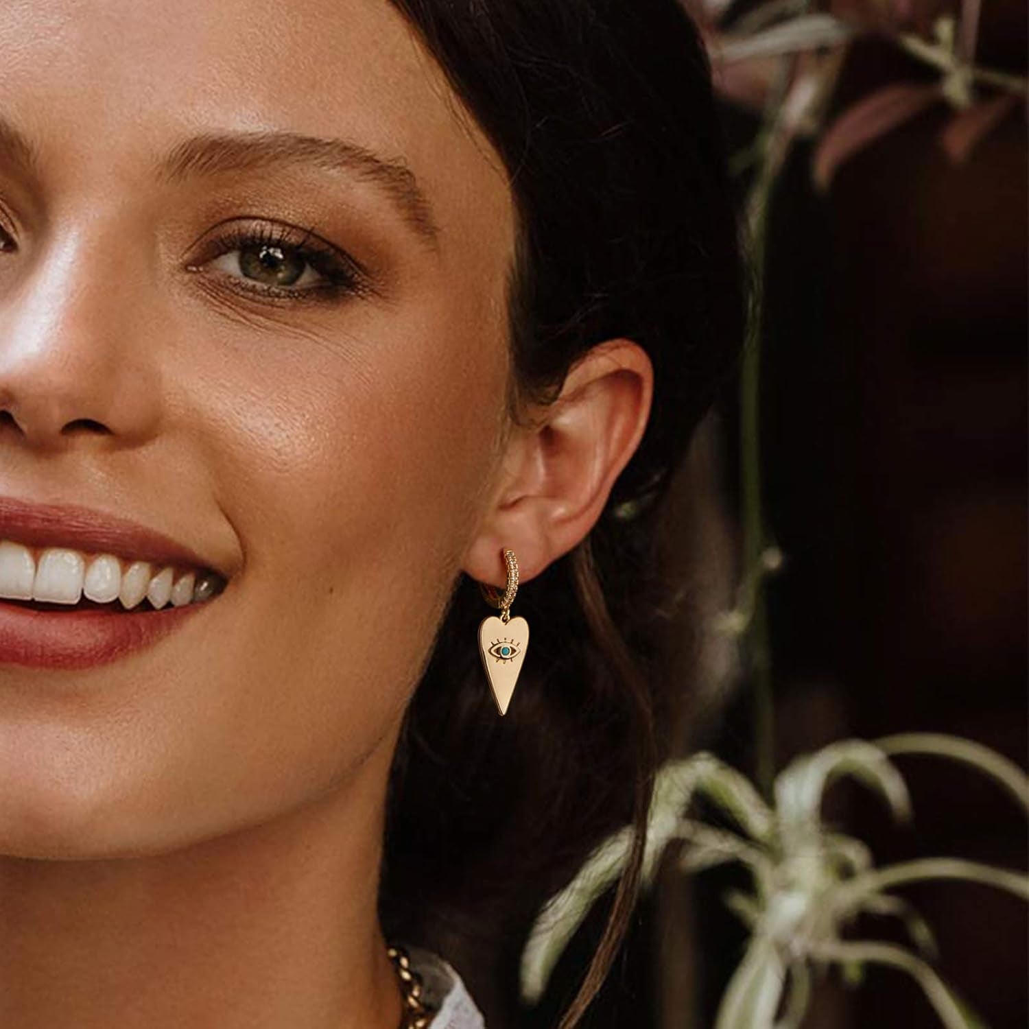 Gold Dainty Dangle Hoop Earrings for Women 14K Gold Plated Delicate Cute Geometric Triangle Cone Dangle Earrings