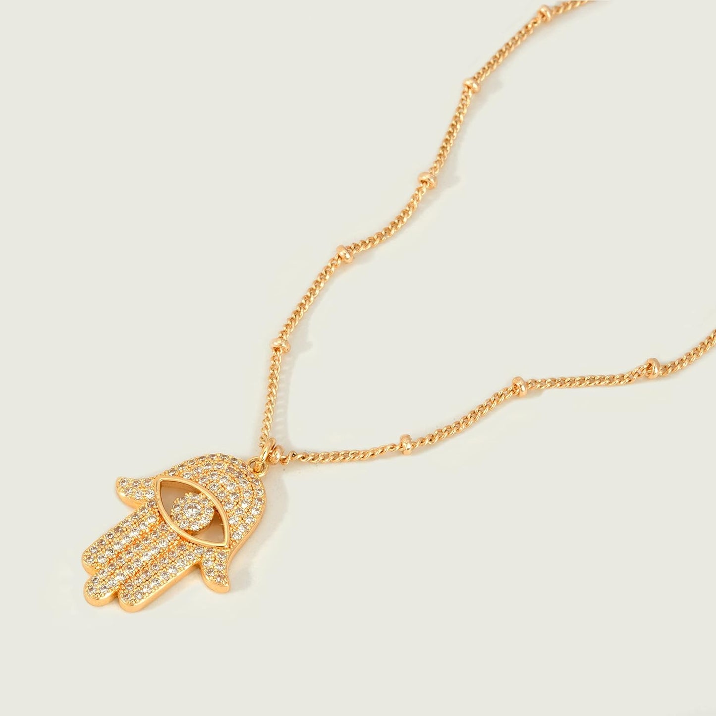 Gold Dainty Evil Eye Necklace for Women 18K Gold Plated Cute Delicate Solitaire Cubic Zirconia Boho Protection Evil Eye Minimalist Simple Necklace